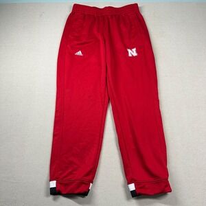 Adidas Nebraska Pants Mens L Cornhuskers NCAA Sweat Drawstring Gym Embroidered